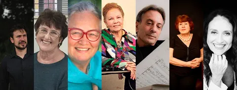 Jurados do Concurso Nacional Chopin: Cristian Budu, Donata Lange, Ewa Poblocka, Gloria Caputo, Ira Levin, Olga Kiun e Sonia Rubinsky.
